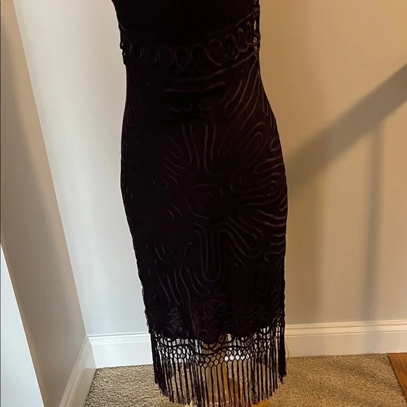Guess Elegant Purple Midi Dress with Fringe - Picture 12 of 16